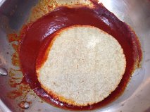 Tortilla in red sauce