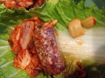 Cabbage kimchi roll filling
